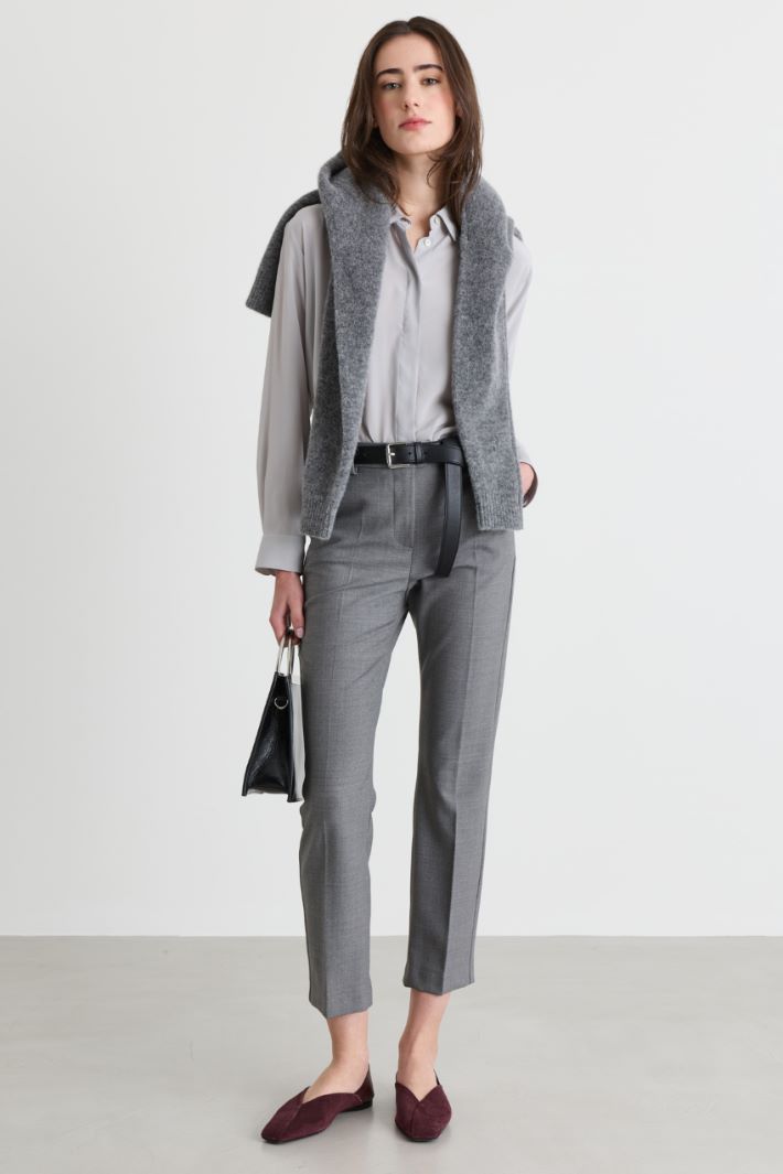 Cropped trousers - GREY - Intrend