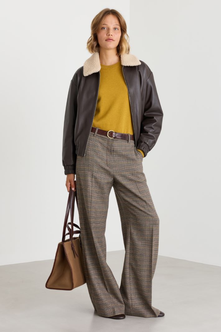 Gerade Wollhose - BRAUN - Intrend
