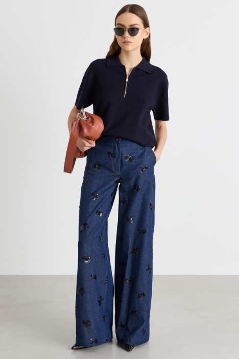 Pantalone con ricami  - Intrend