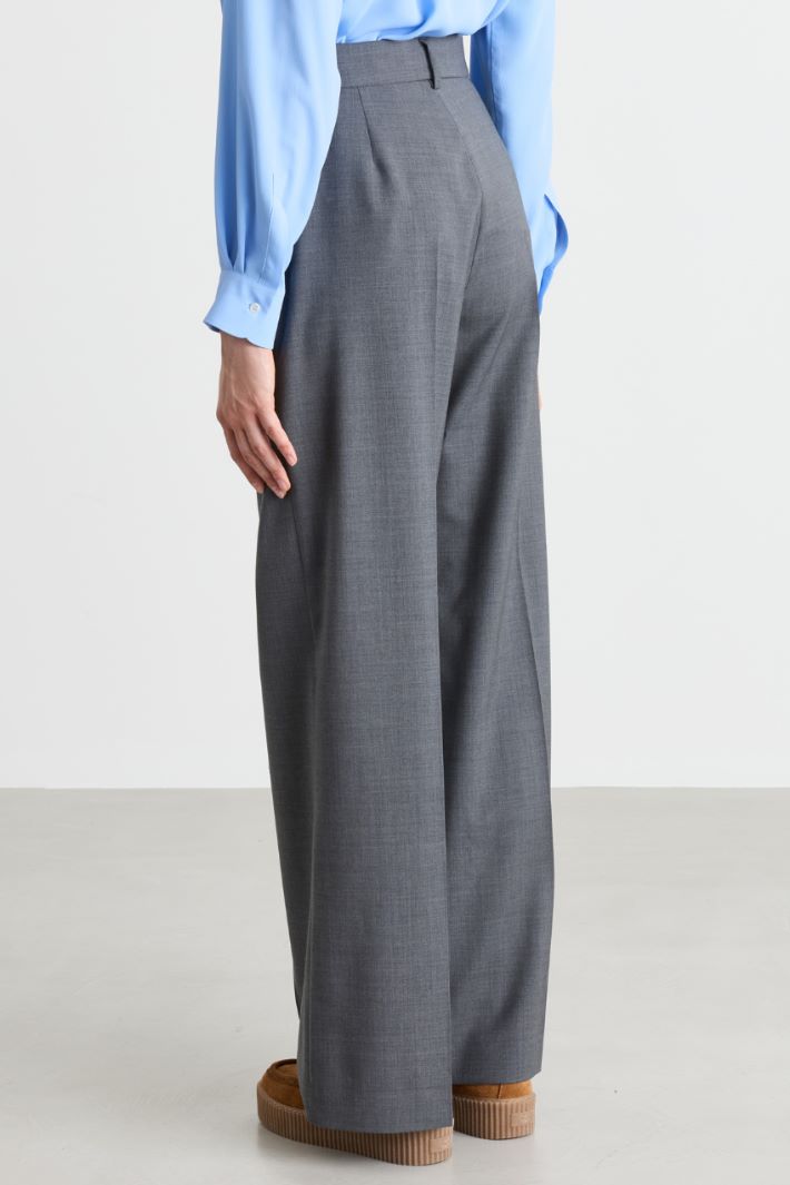 Pantalone dritto in tela - GRIGIO - Intrend - 4