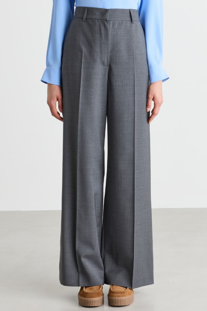 Pantalone dritto in tela - GRIGIO - Intrend - 2