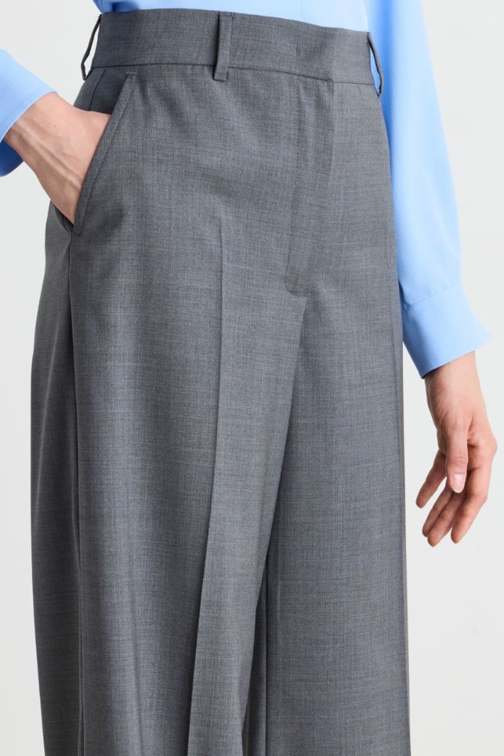 Pantalone dritto in tela - GRIGIO - Intrend - 3