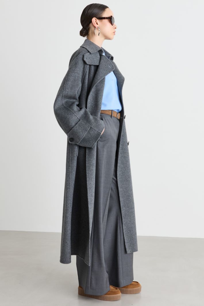 Pantalone dritto in tela - GRIGIO - Intrend