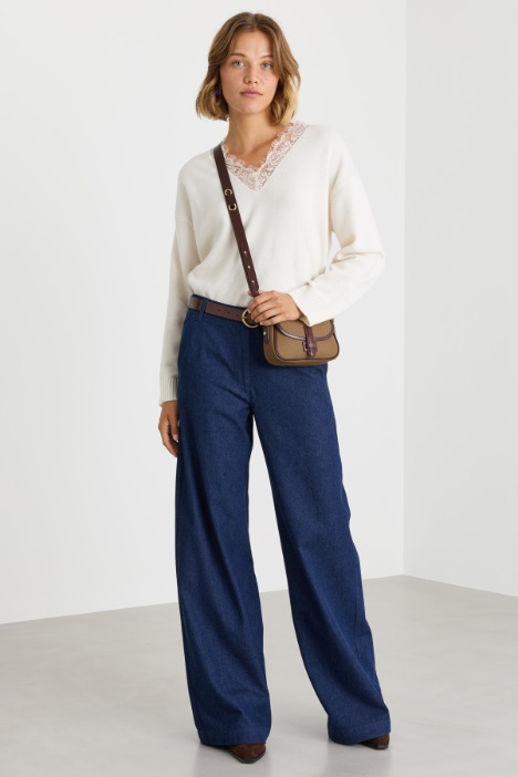 Pantalone ampio effetto jeans - Intrend
