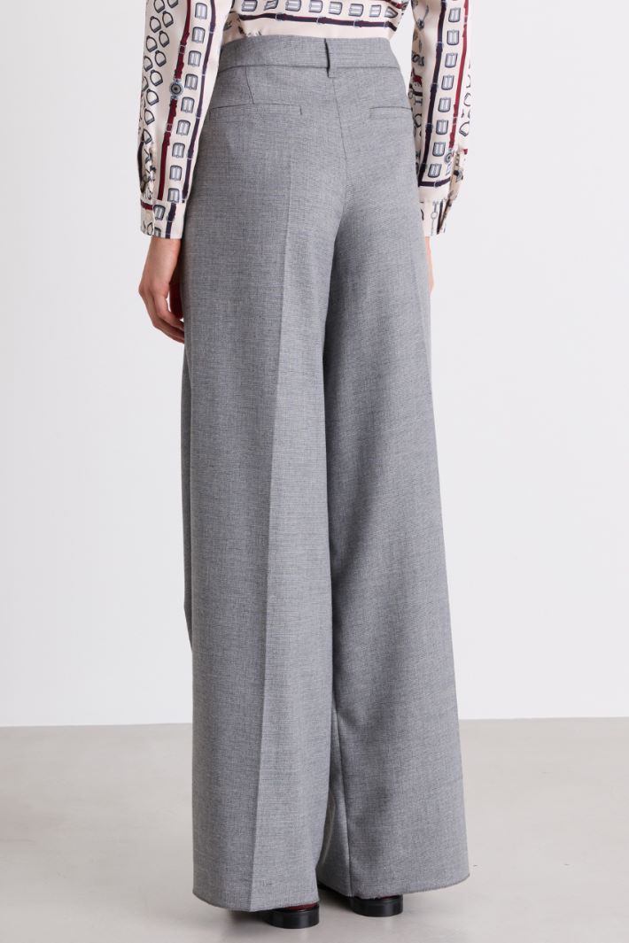 Pleated Wide-Leg Trousers - GREY - Intrend - 4