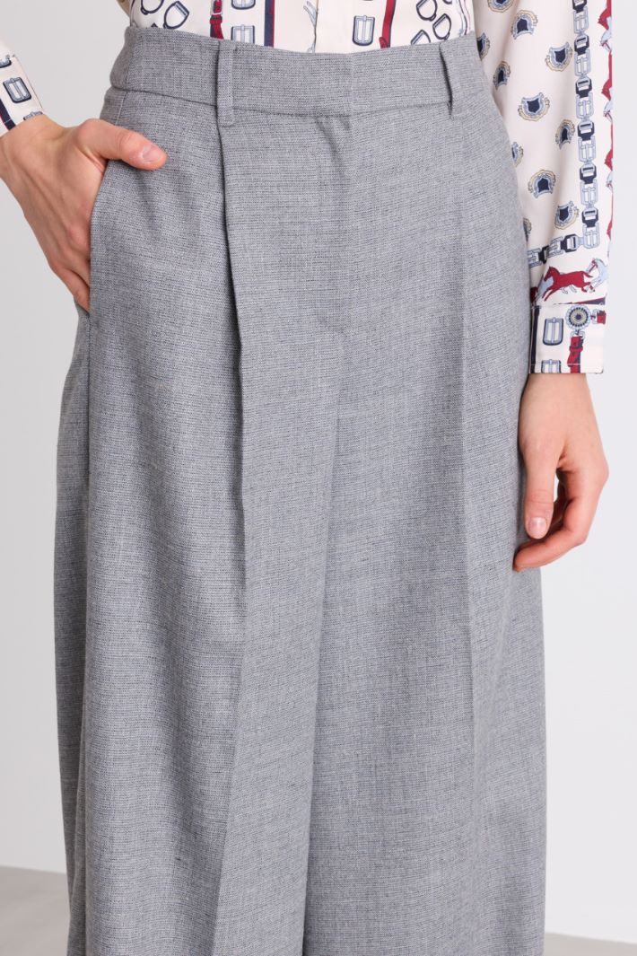 Pleated Wide-Leg Trousers - GREY - Intrend - 3