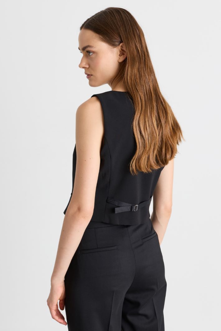 Fitted cady waistcoat - BLACK - Intrend - 4