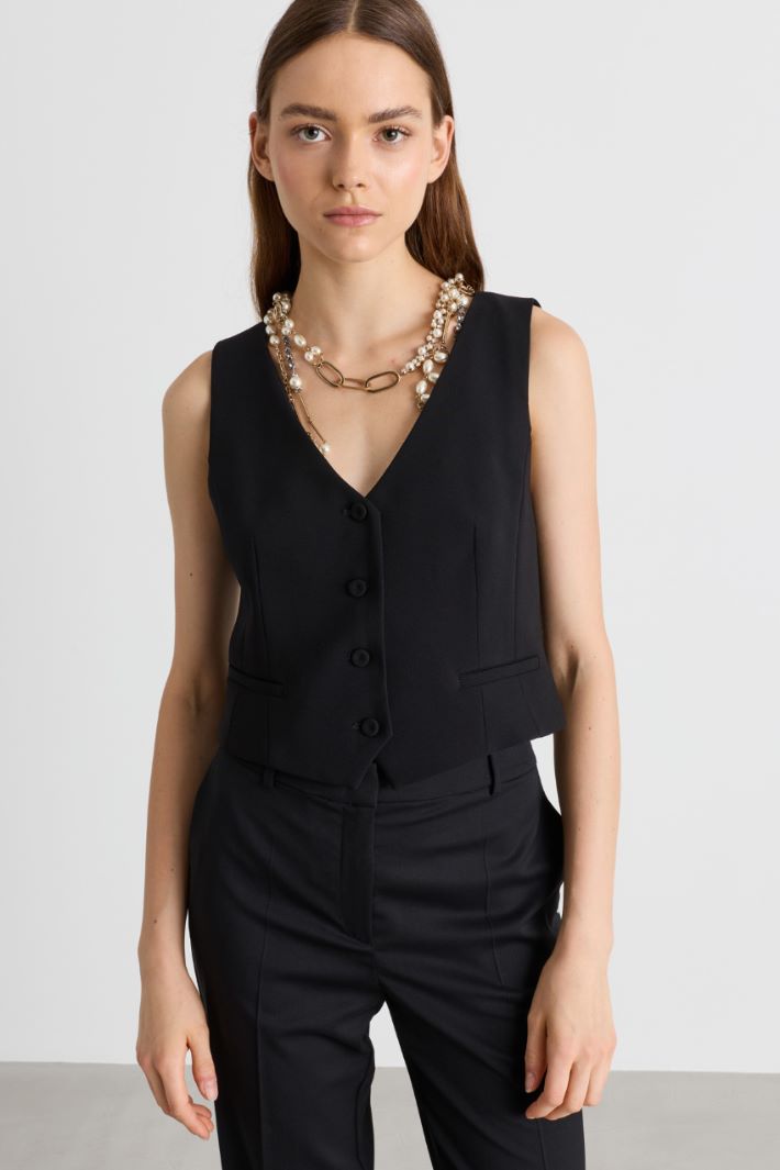 Fitted cady waistcoat - BLACK - Intrend - 2