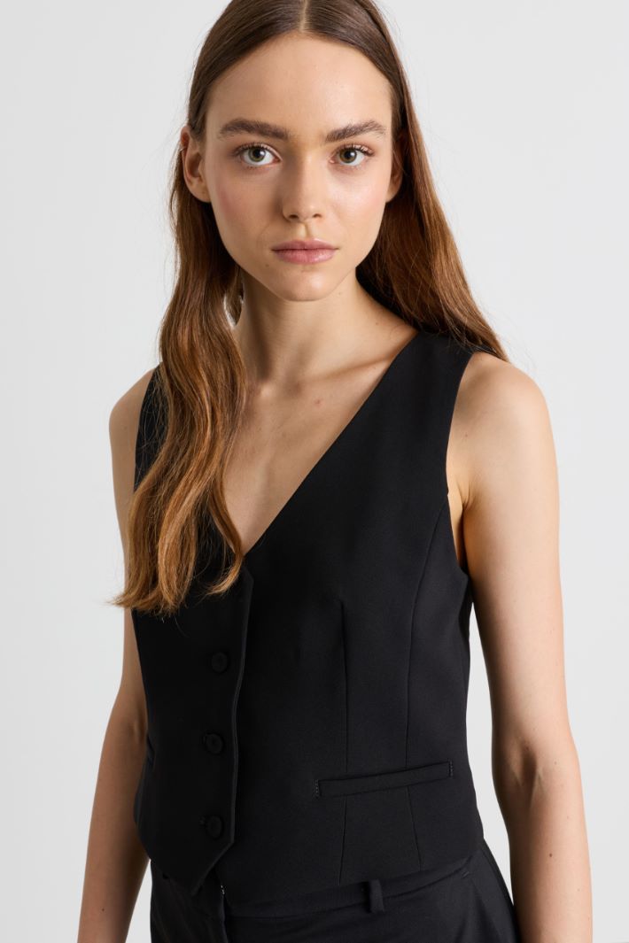 Fitted cady waistcoat - BLACK - Intrend - 3