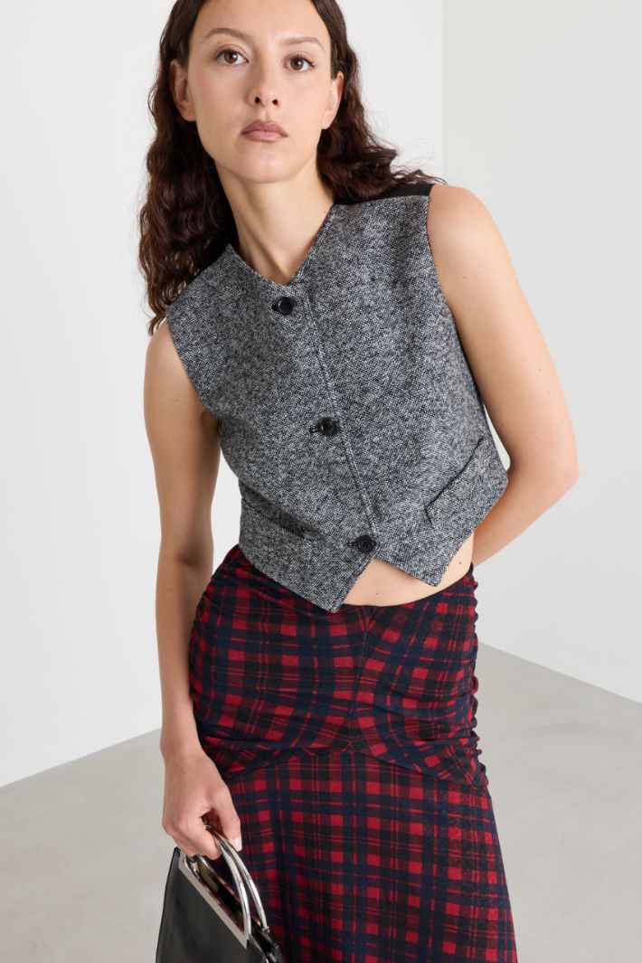 Tweed waistcoat - GREY - Intrend - 2