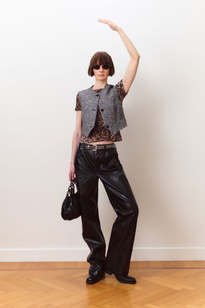 Tweed waistcoat - GREY - Intrend - 5