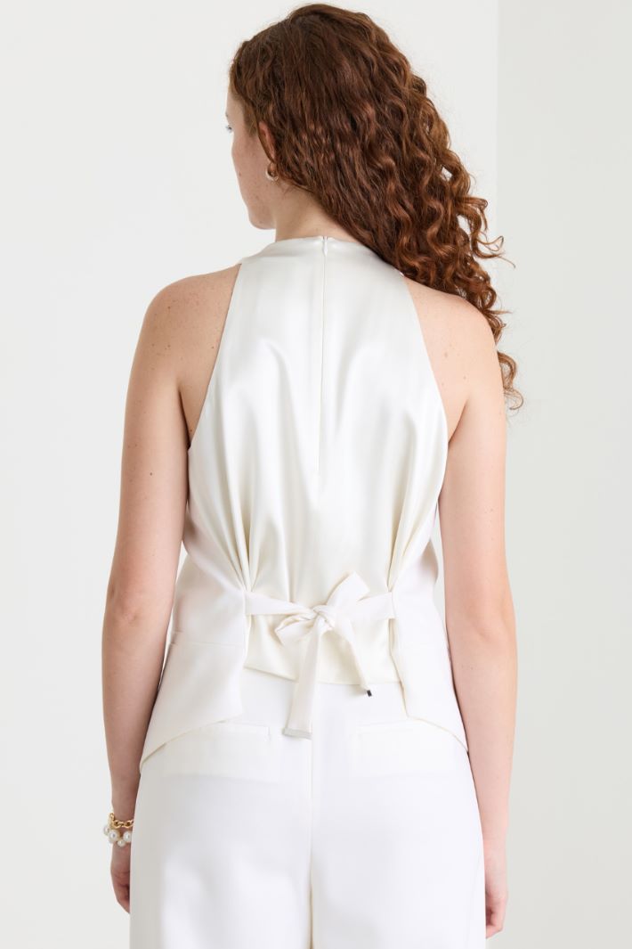 Crossover-front waistcoat - WHITE - Intrend - 4