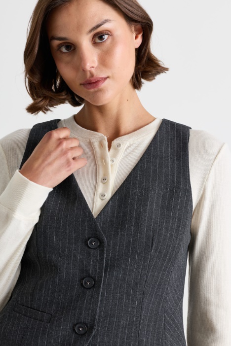 Gilet corto gessato