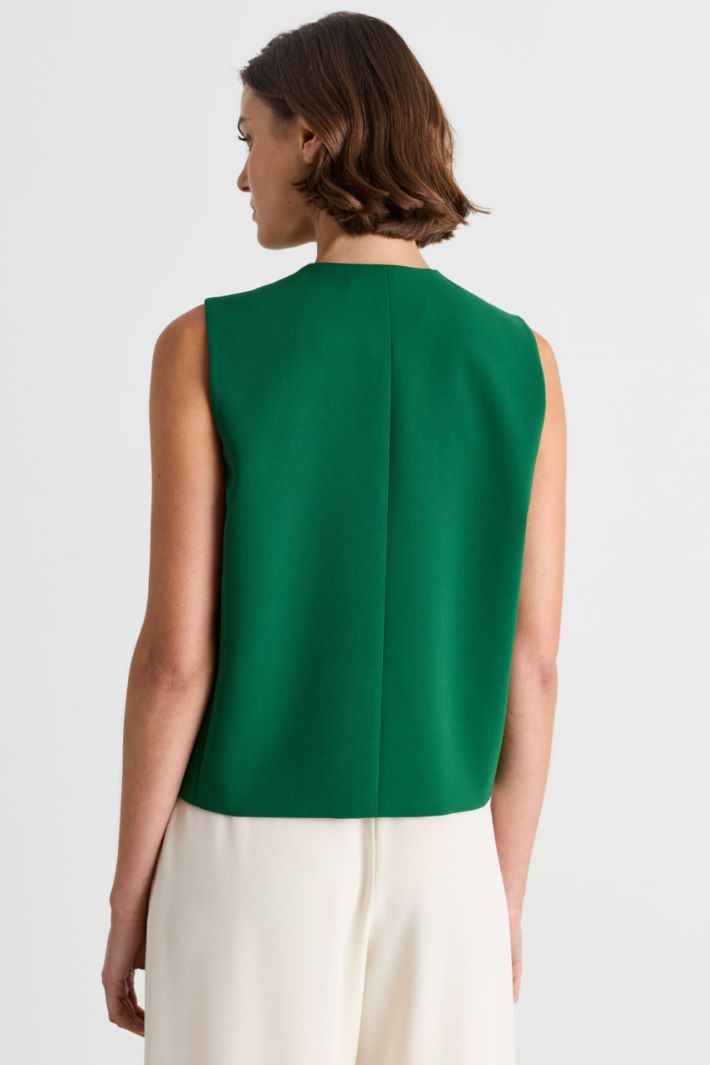 Gilet court en cady - VERT - Intrend - 4