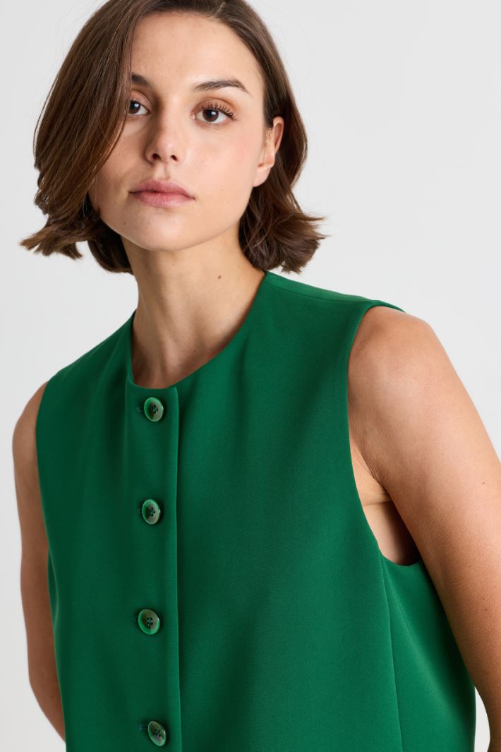 Gilet court en cady - VERT - Intrend - 3