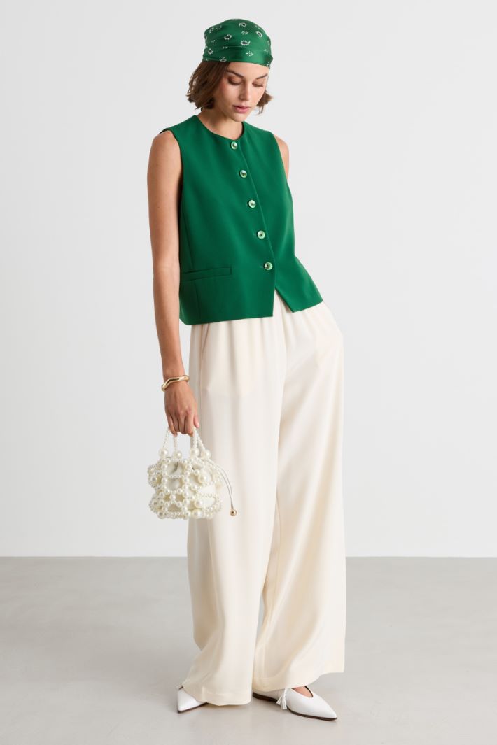 Gilet court en cady - VERT - Intrend