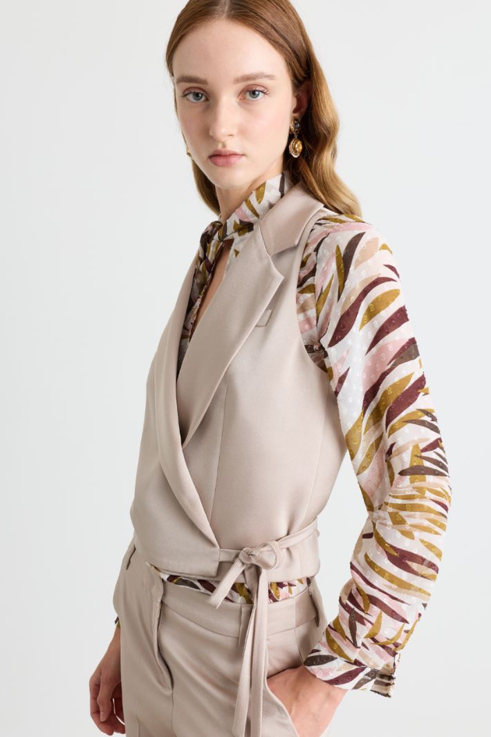 Satin waistcoat - BEIGE - Intrend - 3