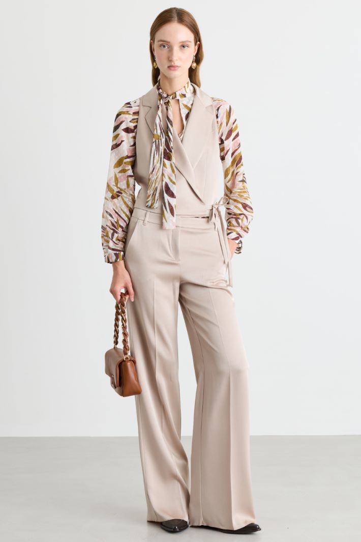 Satin waistcoat - BEIGE - Intrend