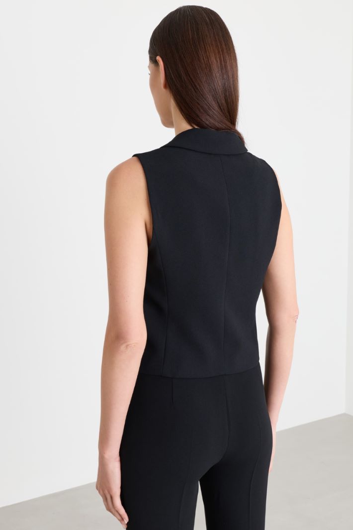 Gilet in raso opaco - NERO - Intrend - 4