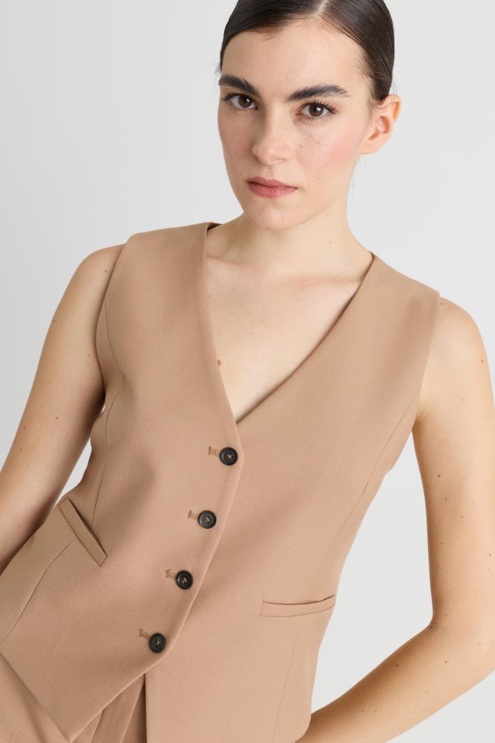 Gilet in twill stretch - CAMMELLO - Intrend - 3