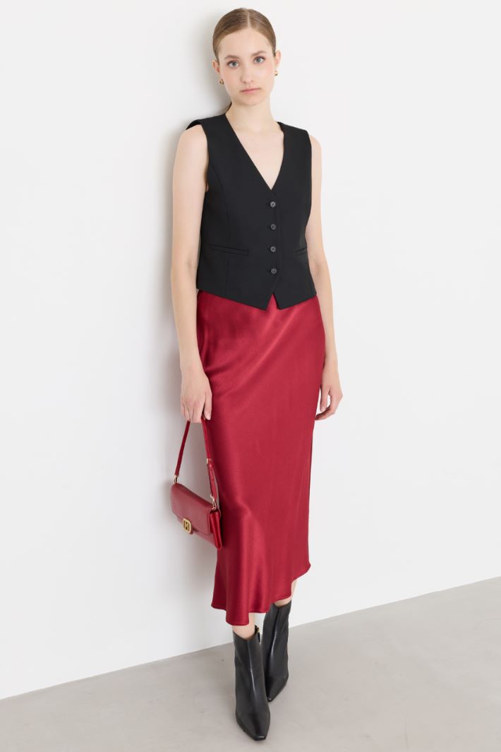 Gilet in twill stretch - NERO - Intrend