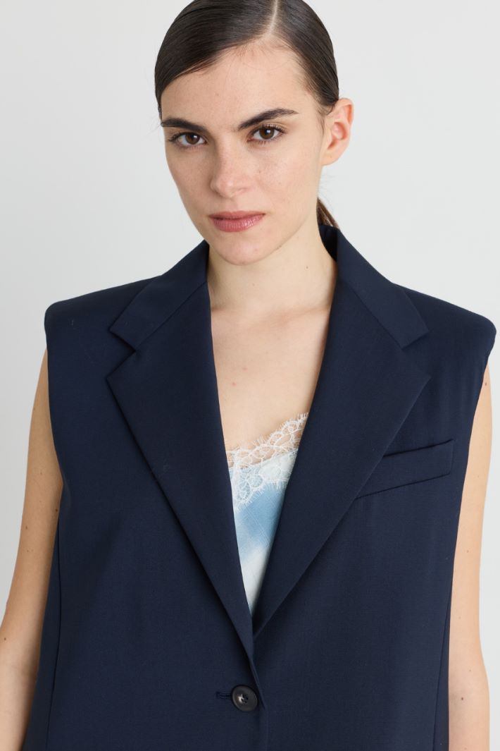 Gilet in tela - BLU - Intrend - 3