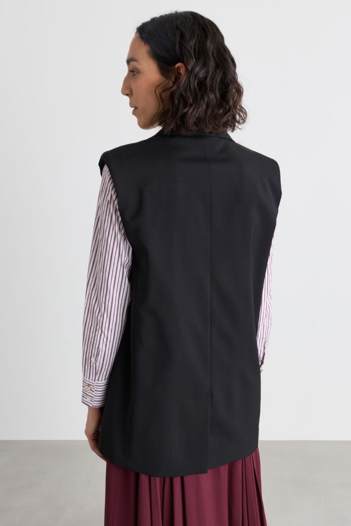 Gilet in tela - NERO - Intrend - 4