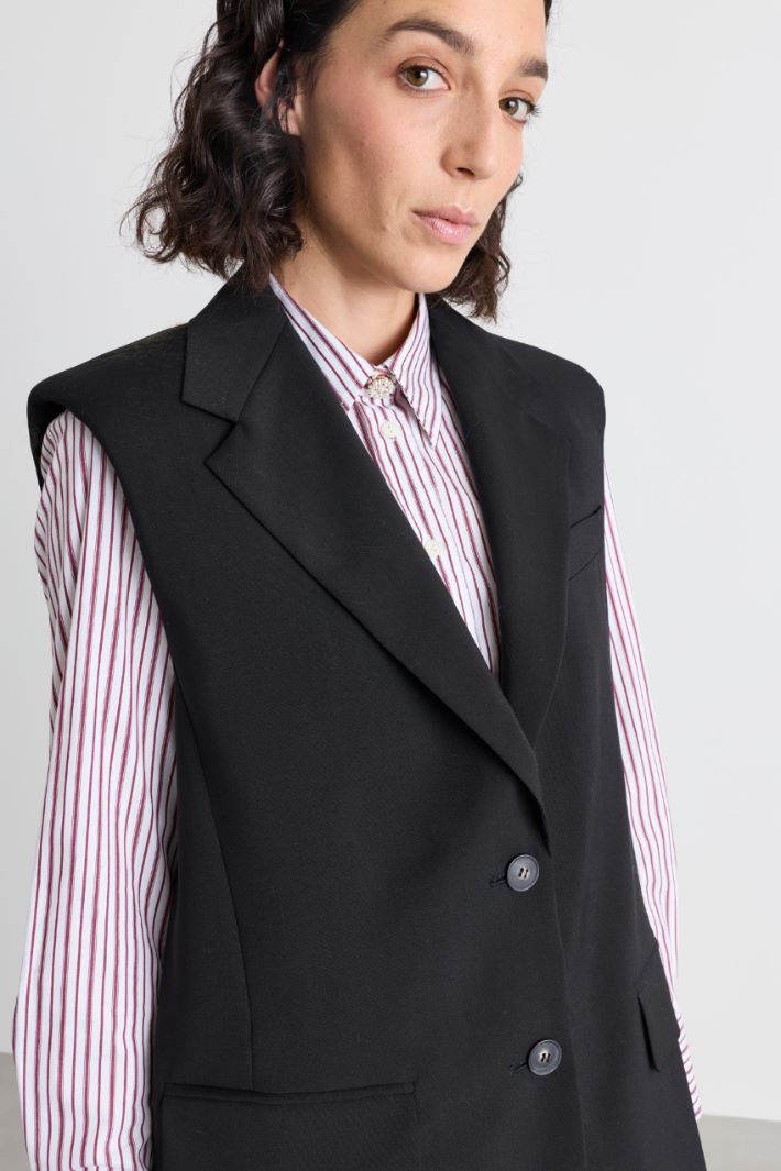 Gilet in tela - NERO - Intrend - 3