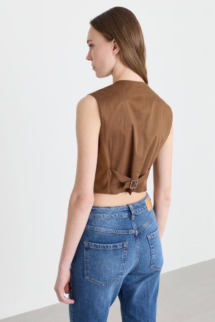 Lightweight Drap Waistcoat - CAMEL - Intrend - 4