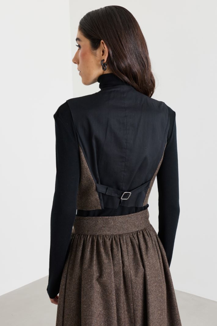 Felt waistcoat - BROWN - Intrend - 4
