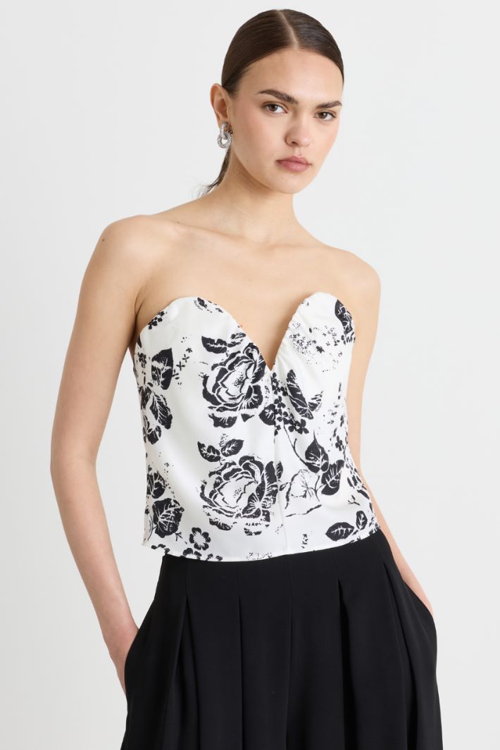 Top bustier stampata - BIANCO - Intrend - 2