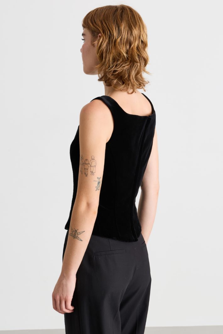Top bustier in velluto - NERO - Intrend - 4