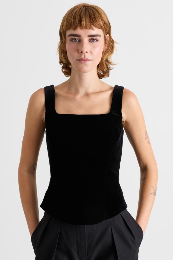 Top bustier in velluto - NERO - Intrend - 2