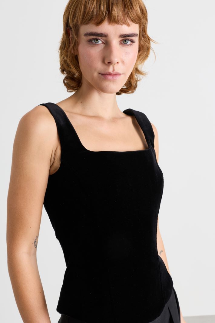 Top bustier in velluto - NERO - Intrend - 3