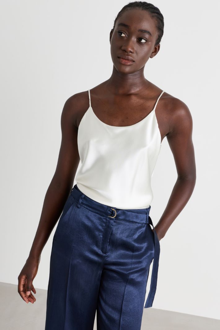 Satin top - WHITE - Intrend - 2