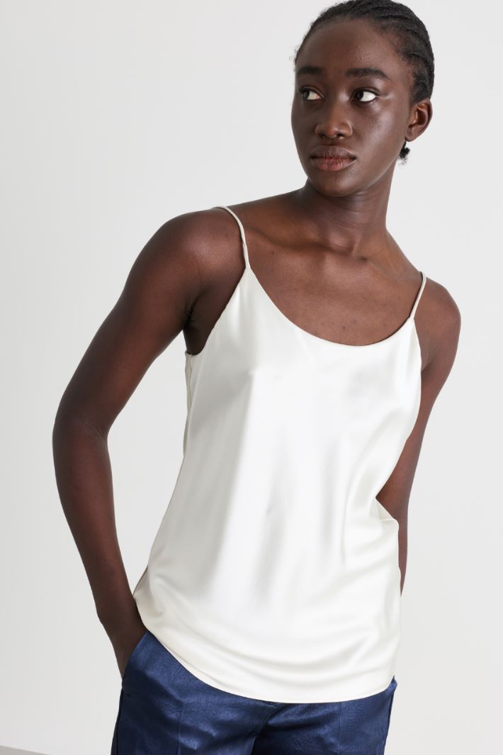 Satin top - WHITE - Intrend - 3
