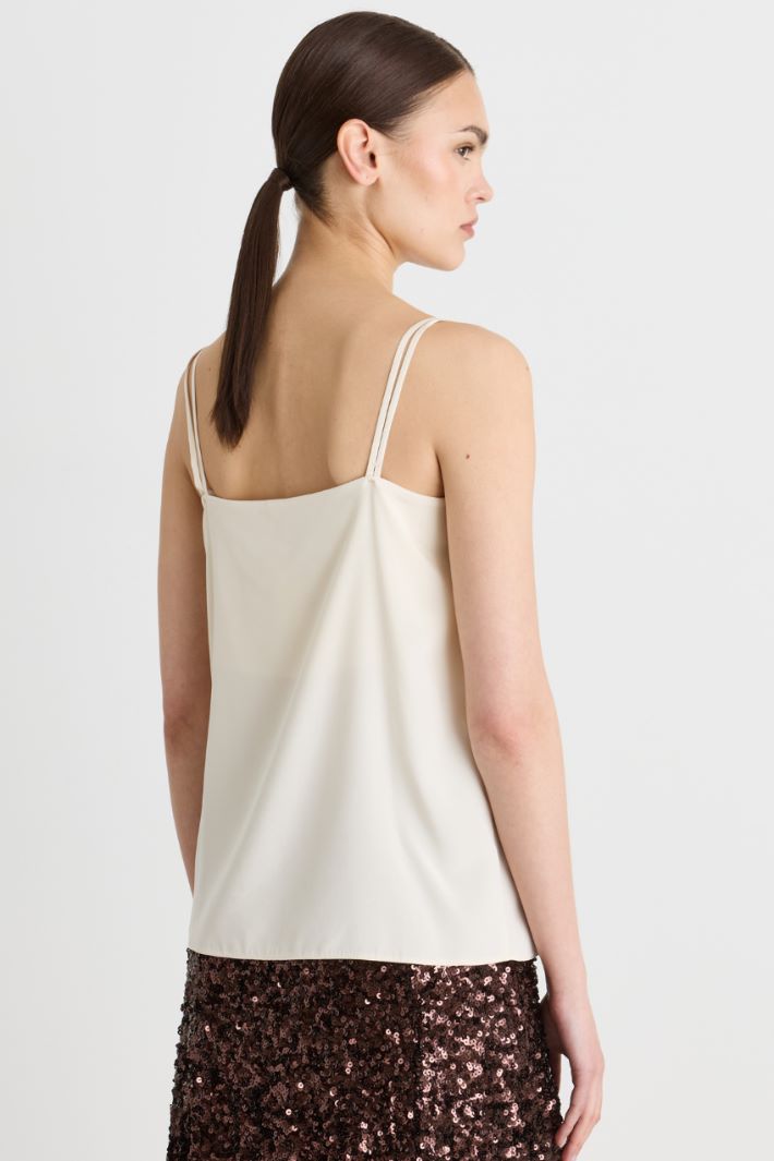 Top in crepe de chine stretch - BEIGE - Intrend - 4