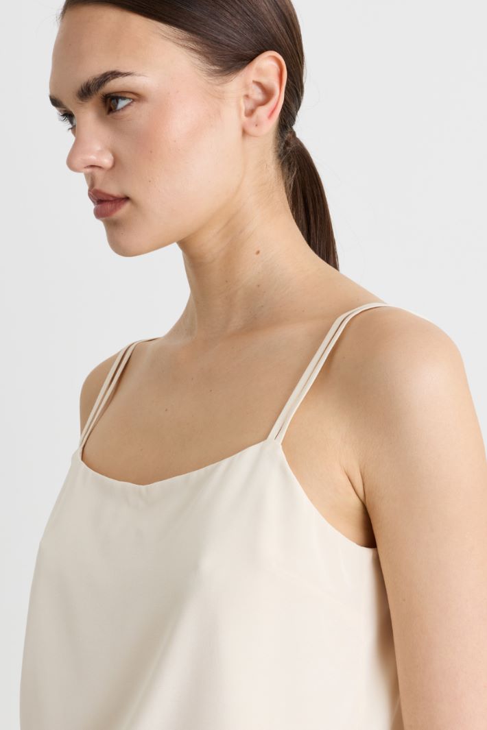 Top in crepe de chine stretch - BEIGE - Intrend - 3