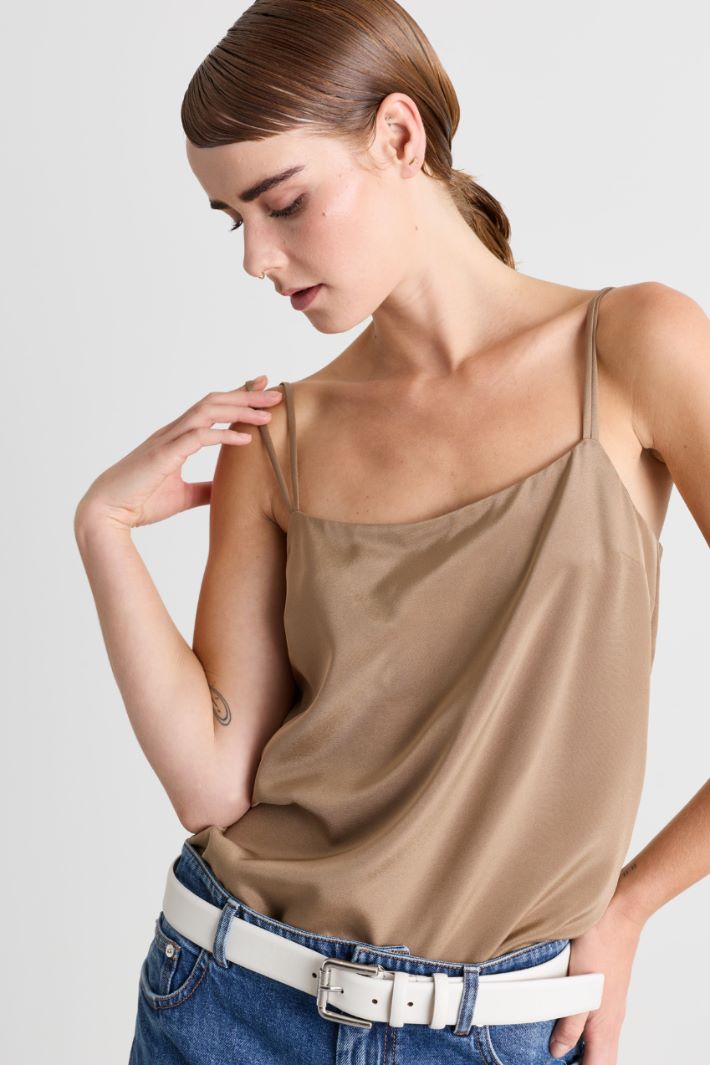 Top in crepe de chine stretch - CAMMELLO - Intrend - 3