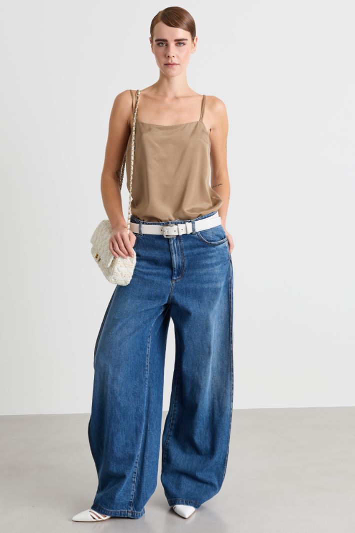 Top in crepe de chine stretch - CAMMELLO - Intrend