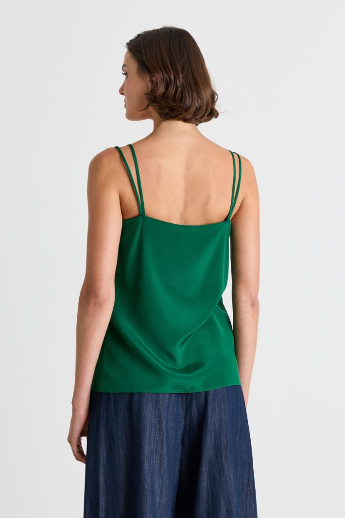 Top in crepe de chine stretch - VERDE - Intrend - 4