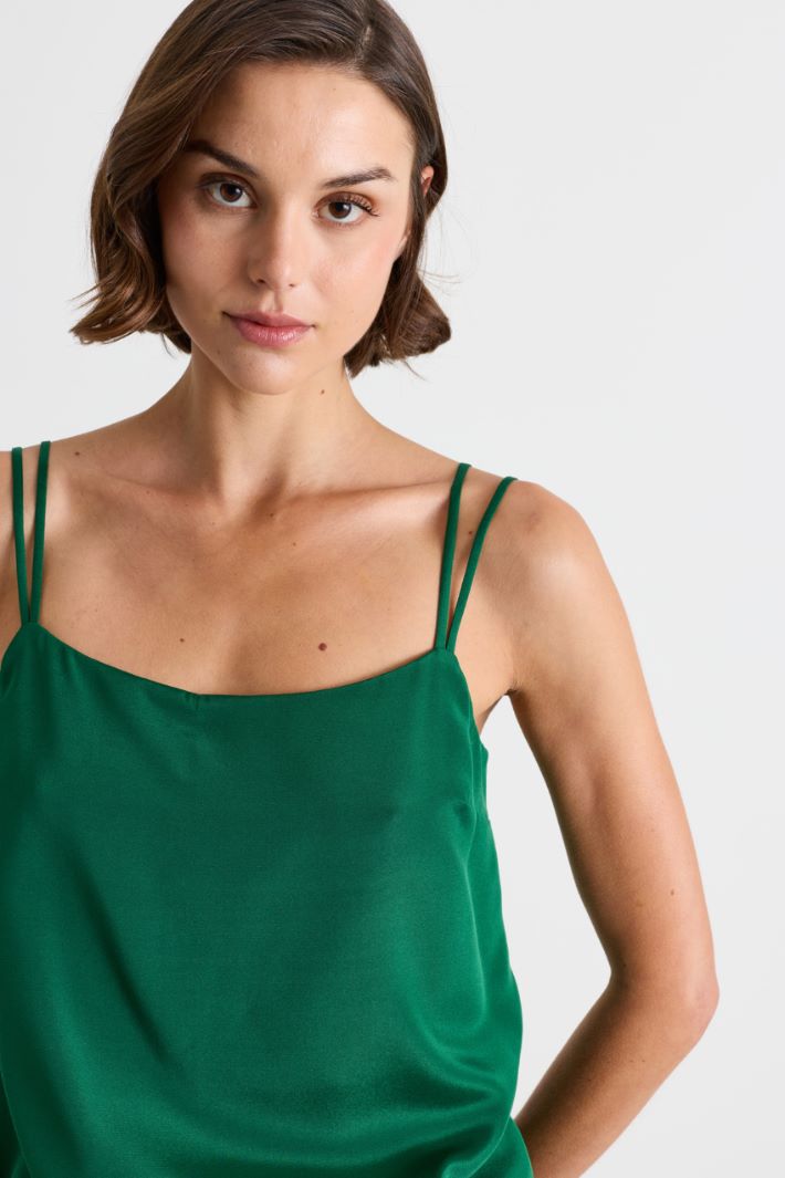 Top in crepe de chine stretch - VERDE - Intrend - 3