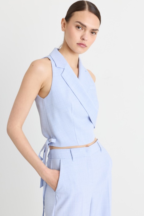Cropped wrap waistcoat - Intrend