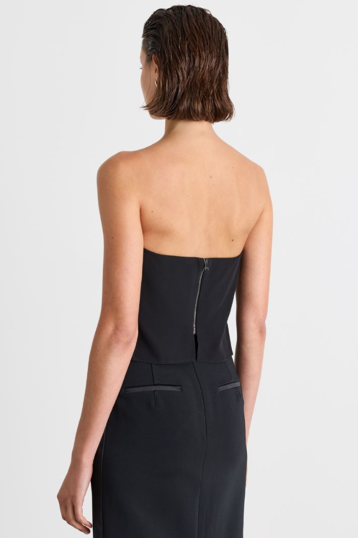 Top bustier con scollo a cuore - NERO - Intrend - 4
