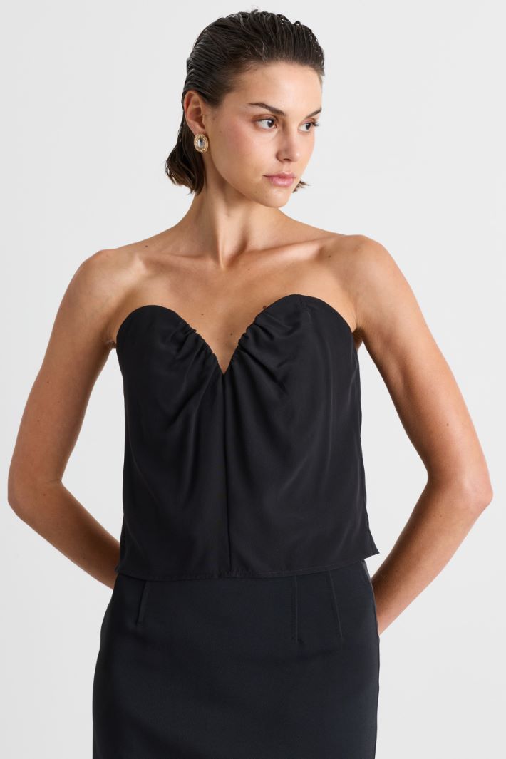 Top bustier con scollo a cuore - NERO - Intrend - 2