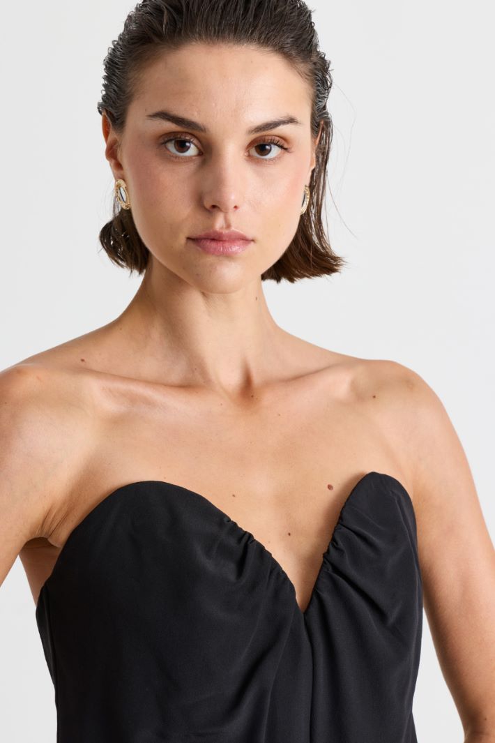 Top bustier con scollo a cuore - NERO - Intrend - 3