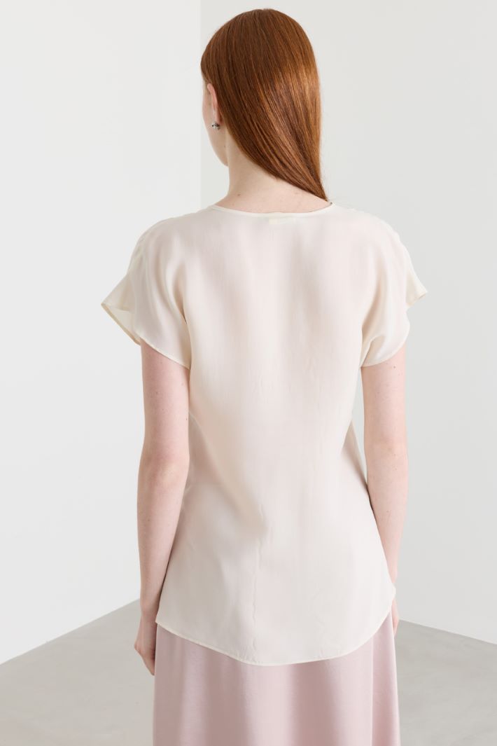 Blusa in tessuto fluido - AVORIO - Intrend - 4
