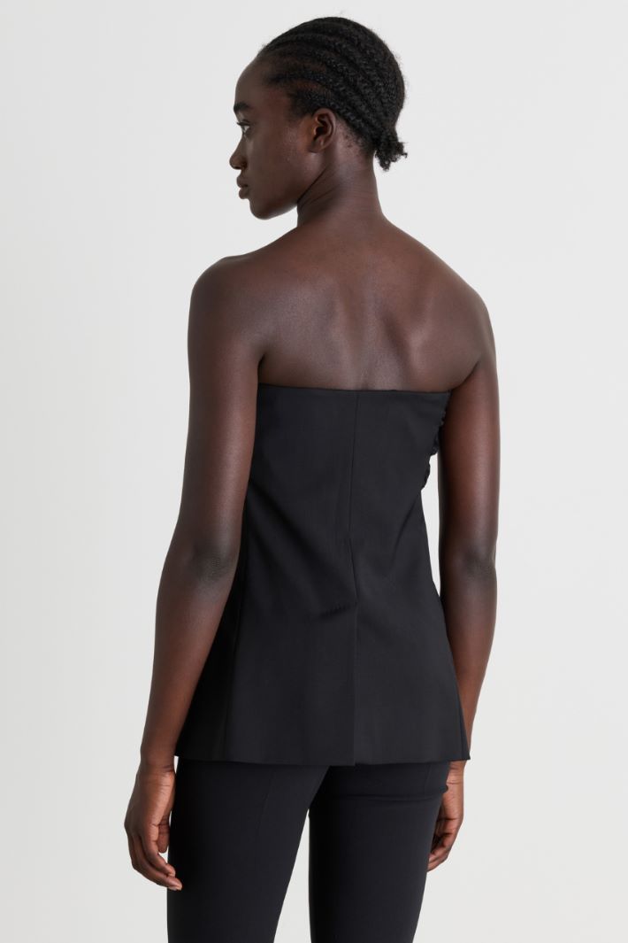 Couture bow-detail bustier top - BLACK - Intrend - 4