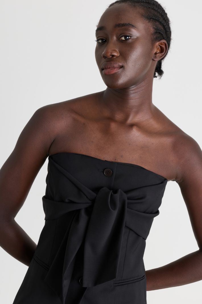 Couture bow-detail bustier top - BLACK - Intrend - 3