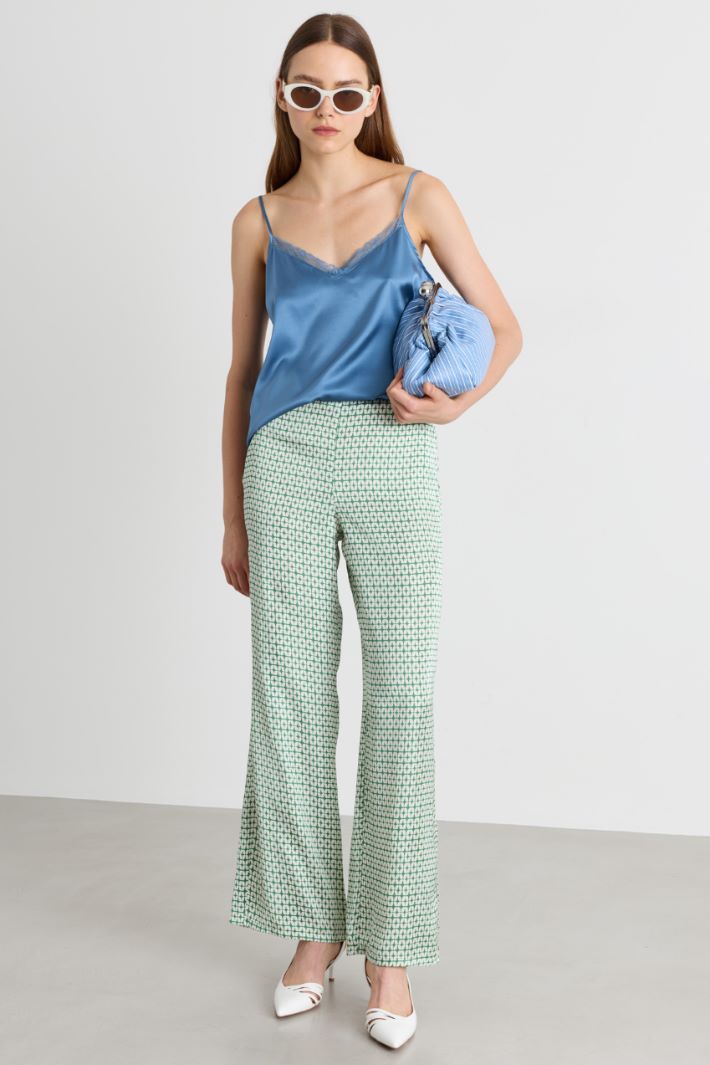 Top a V in raso - AZZURRO - Intrend